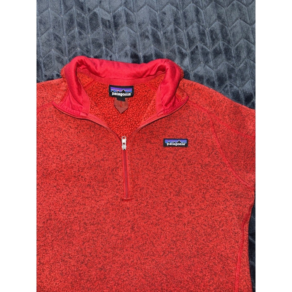 Patagonia Womens Sweater 1/4 Zip Red Pullover Fleece Better Sweater Size Large - Picture 3 of 9
